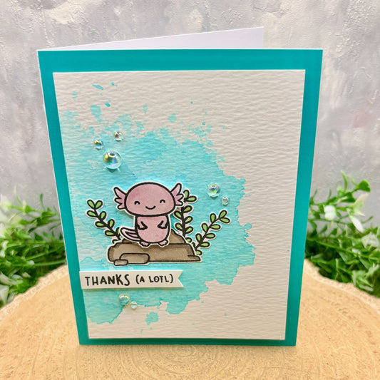 Thanks A Lotl Purple Axolotl Handmade Thank You Card-1
