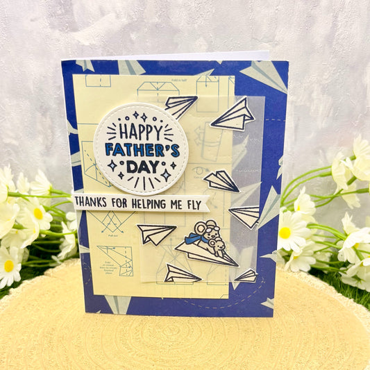 Thanks For Helping Me Fly Handmade Father's Day Card-1