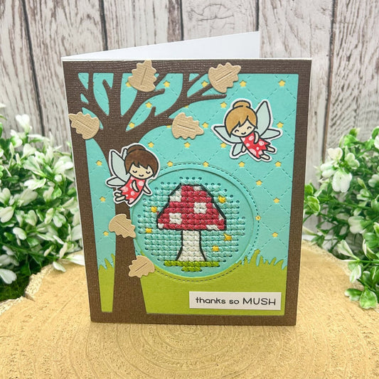 Thanks So Mush Cross-Stitched Handmade Thank You Card-1