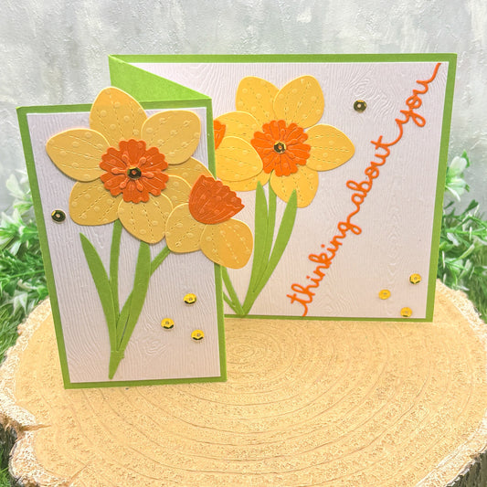 Thinking of You Daffodils Handmade Card-1