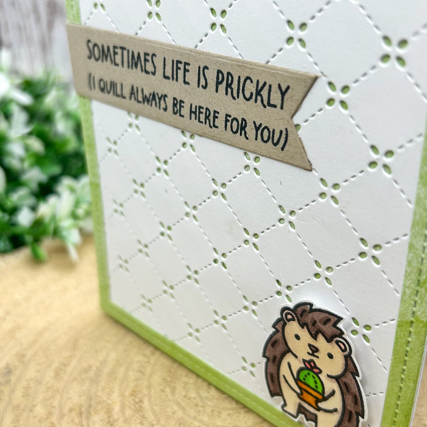 Thoughtful Hedgehog SympathyEncouragement Handmade Card-2