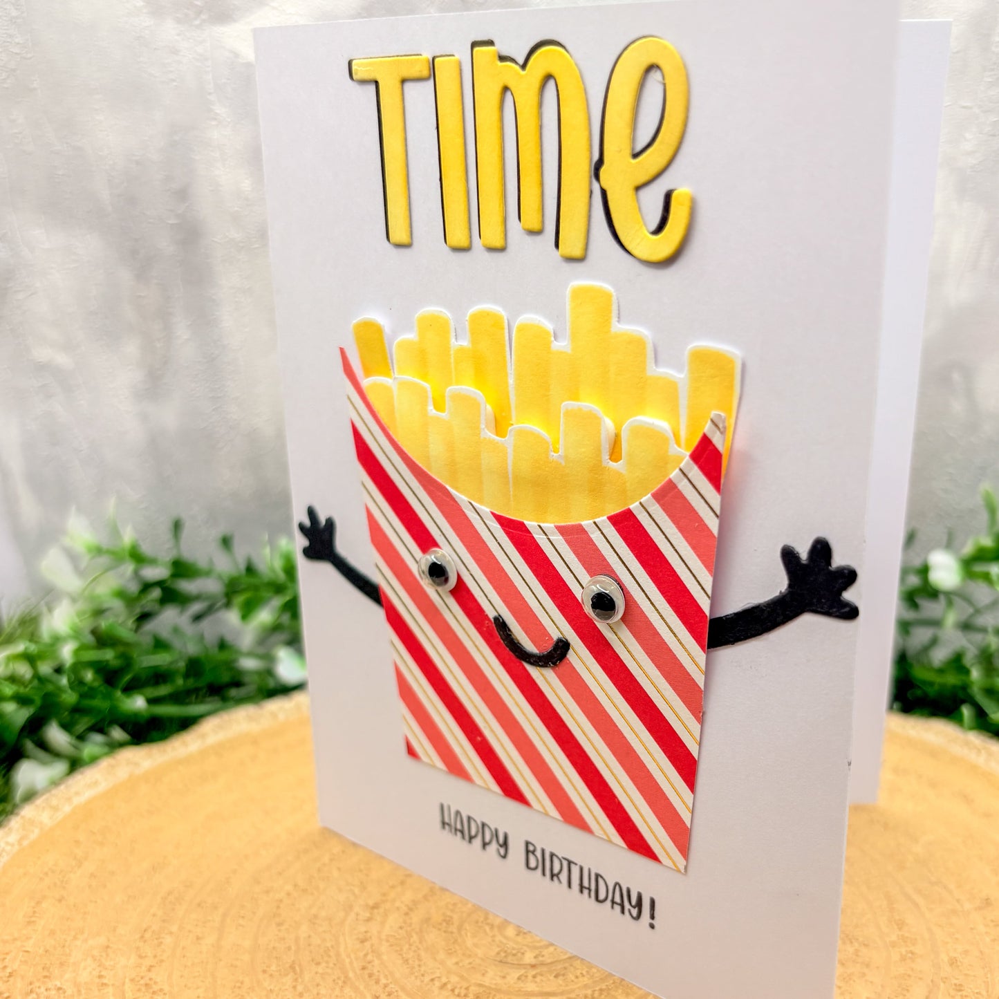 Time Fries Funny Pun Handmade Birthday Card-2