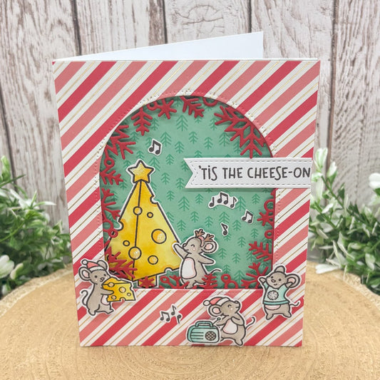 'Tis The Cheese-On Handmade Christmas Card-1
