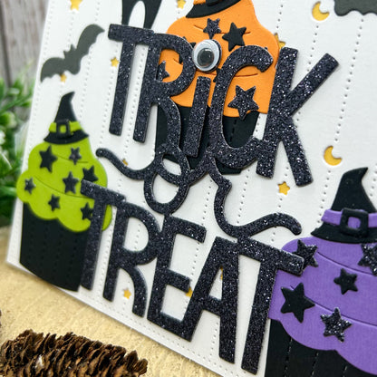 Trick Or Treat Cupcakes Handmade Halloween Card-2