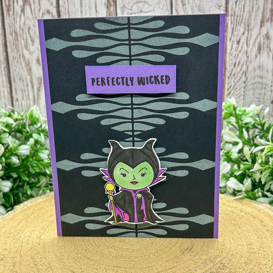 Villainous Green Evil Fairy Handmade Character Themed Card