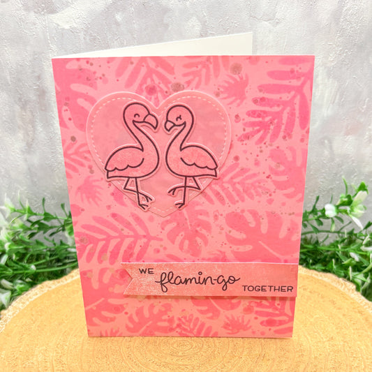We Flamingo Together Handmade Anniversary Card-1