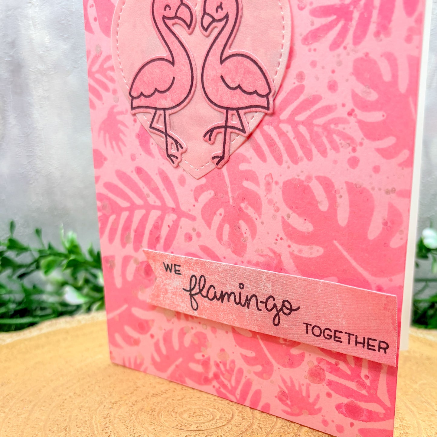 We Flamingo Together Handmade Anniversary Card-2