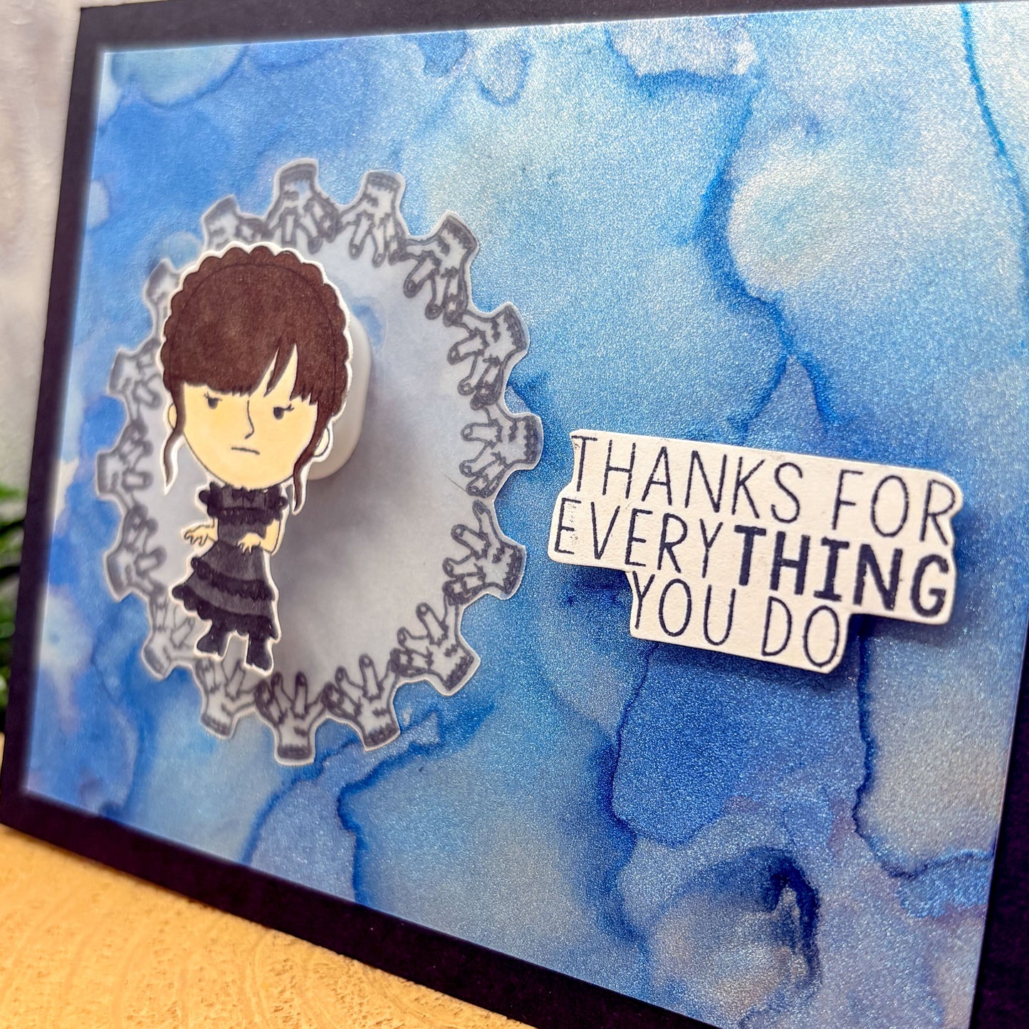 Wednesday Thank For EveryTHING Handmade Character Thank You Card-2
