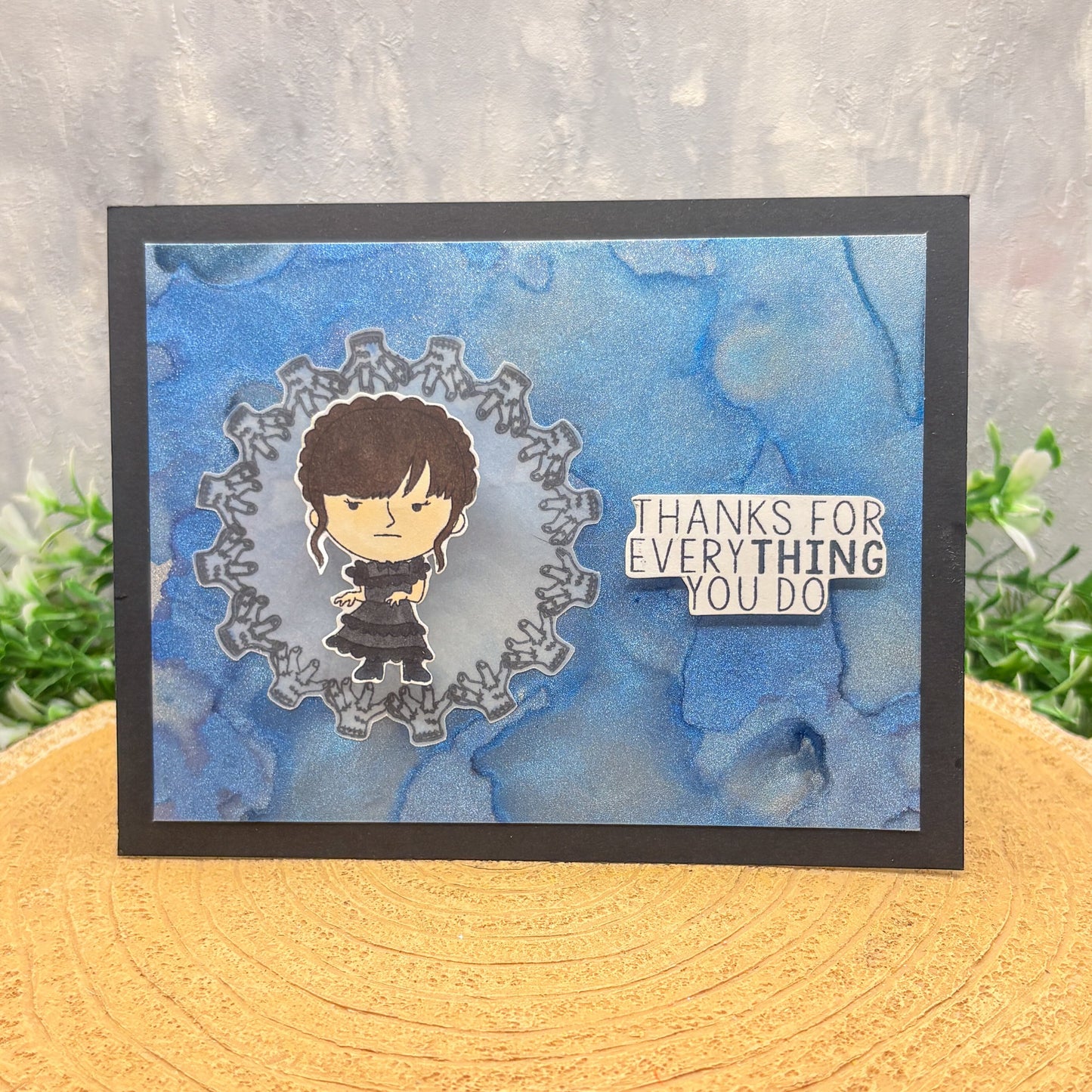 Wednesday Thank For EveryTHING Handmade Character Thank You Card