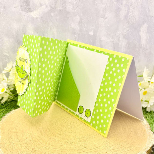 Welcome Sweet Pea Handmade New Baby Gift Card Holder Card-1