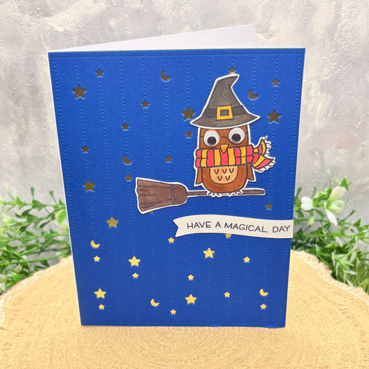 Wizard Owl Have a Magical Day Character Birthday Card-1