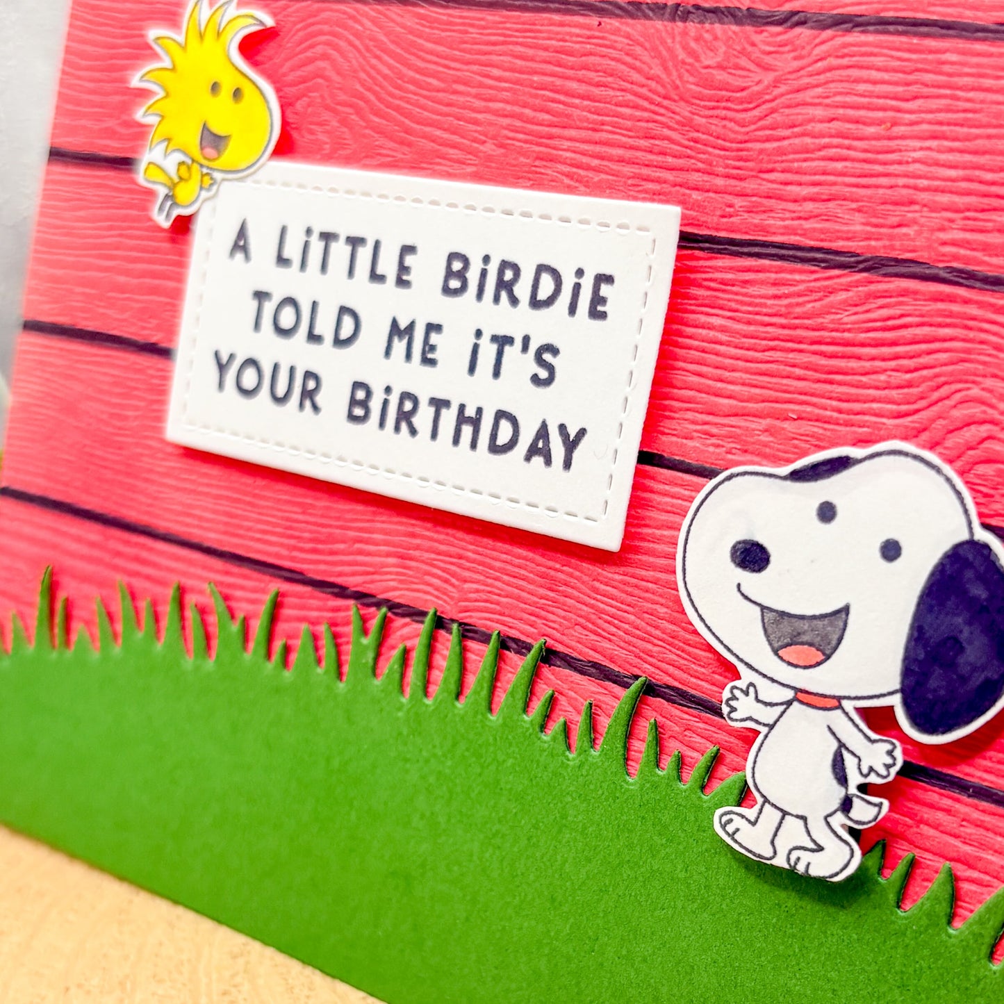 Woodstock & Snoopy Handmade Character Birthday Card-2