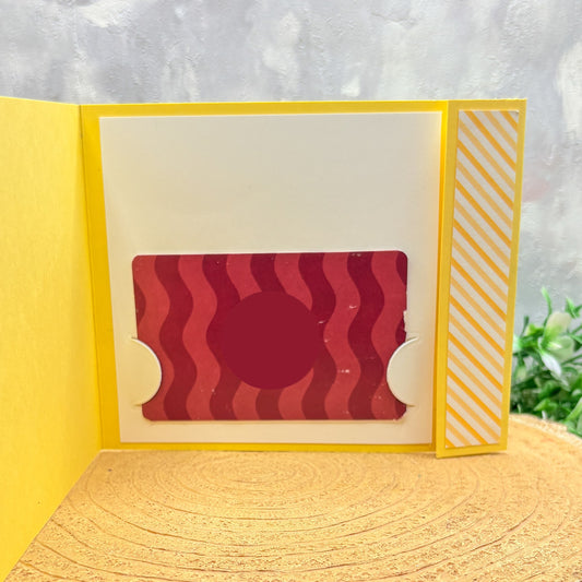 Yellow Welcome Little One Handmade New Baby Gift Card Holder Card-1