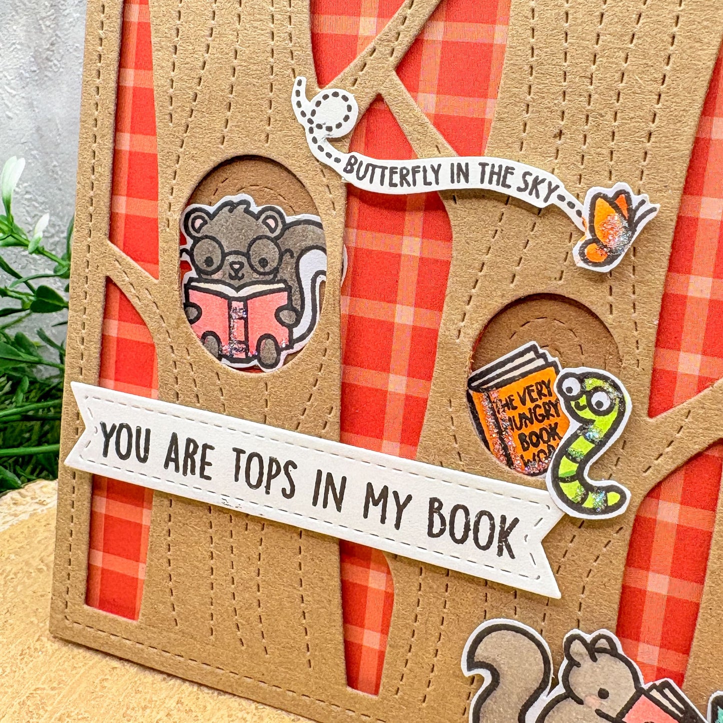 You Are Tops In My Book Woodland Animals Handmade Card-2