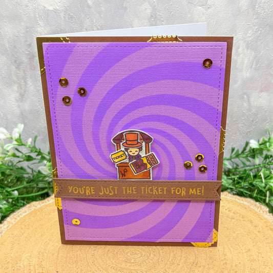 You're Just The Ticket For Me Handmade Character Card-1