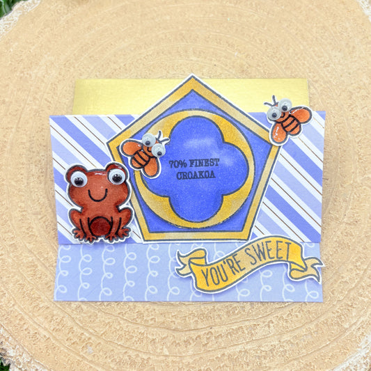 You're Sweet Wizard Frog Handmade Easel Card-1