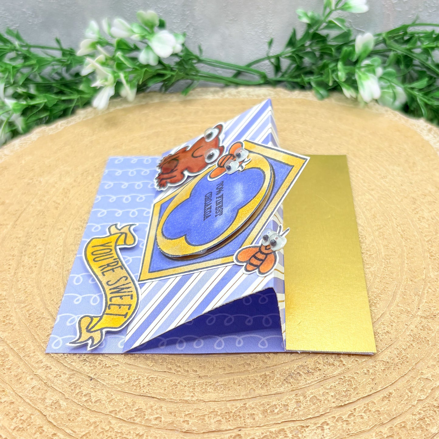 You're Sweet Wizard Frog Handmade Easel Card-3