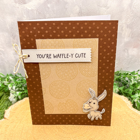 You're Waffle-y Cute Donkey Handmade Character Card-1