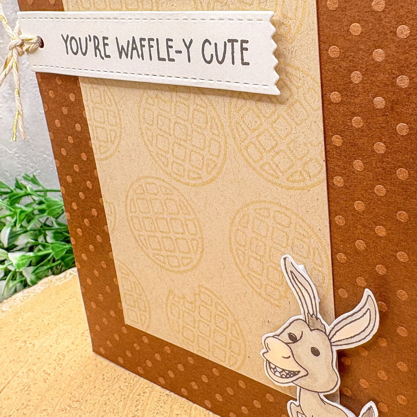 You're Waffle-y Cute Donkey Handmade Character Card-2
