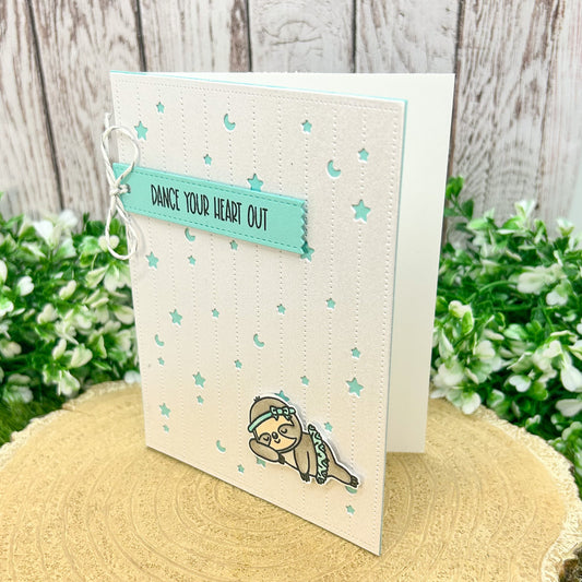 Ballerina Sloth Handmade Birthday Card-1