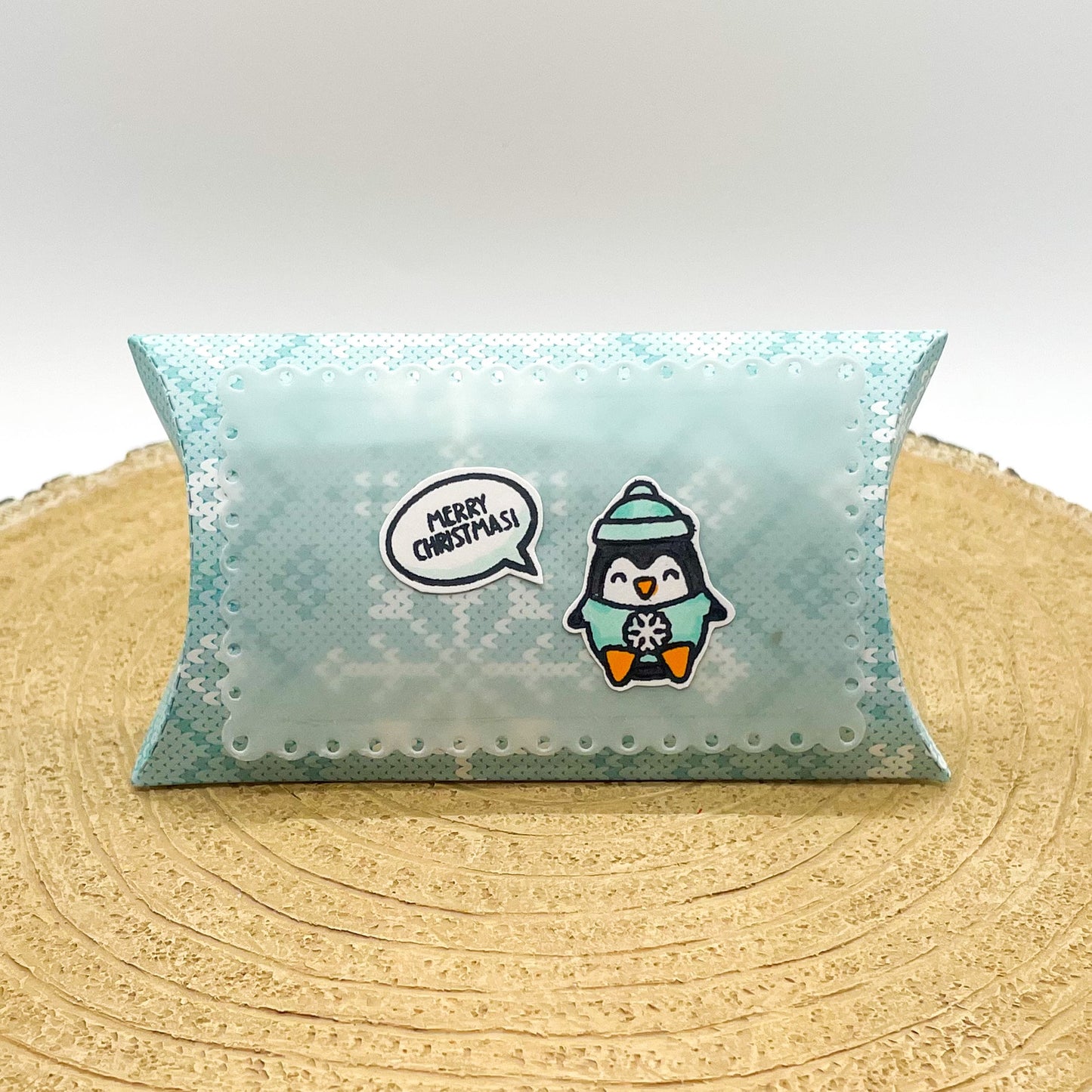 Cute Penguin Handmade Christmas Pillow Gift Box