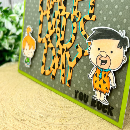 Fred & Pebbles Character Themed Handmade Father's Day Card-2