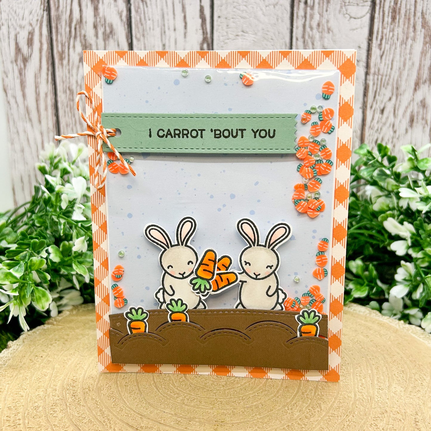 I Carrot 'Bout You Bunnies Handmade Shaker Card