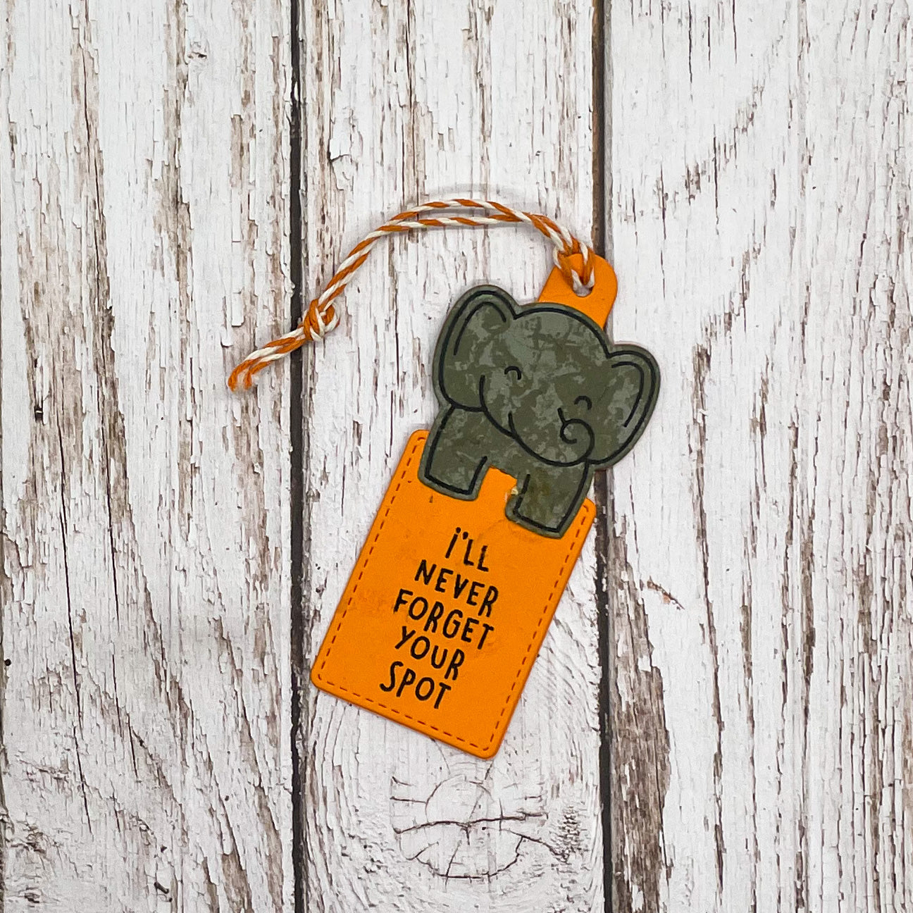 Elephant Sending Big Hugs Handmade Card With Bookmark Keepsake-2