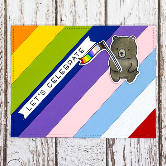 Let¢‚¬„¢s Celebrate PRIDE LGBT+ Bear & Flag Handmade Greetings 