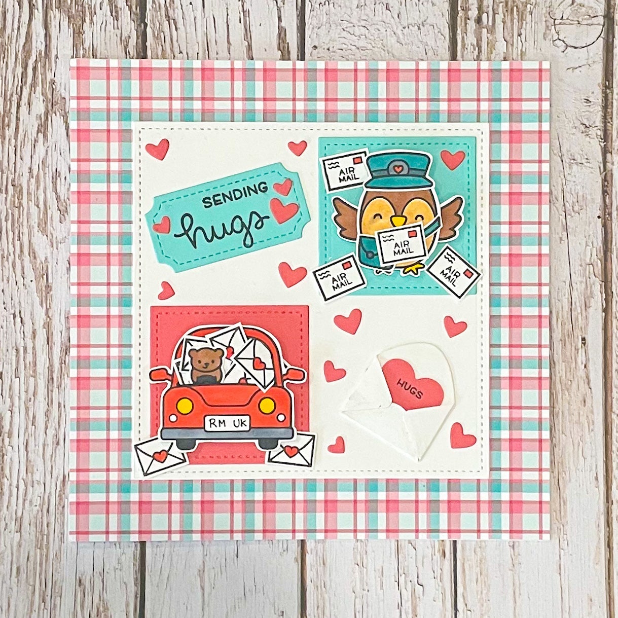 Sending Hugs Lovable Mail Critters Handmade Valentine¢‚¬„¢s Day