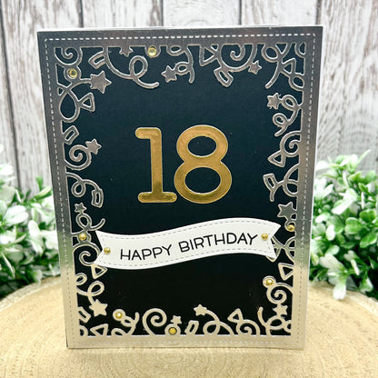 Silver & Gold Age Numbers Handmade Birthday Card (16th to 60th)