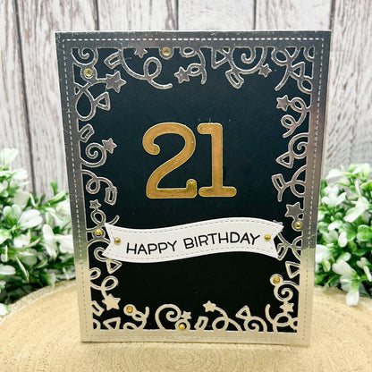 Silver & Gold Age Numbers Handmade Birthday Card (16th to 60th)