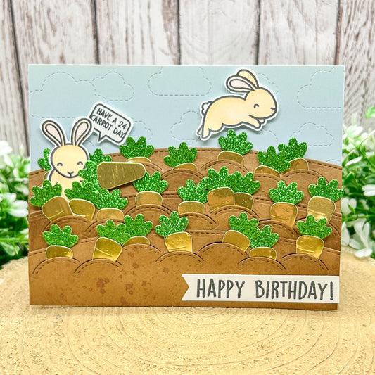 24 Carrot Bunnies Handmade Birthday Card