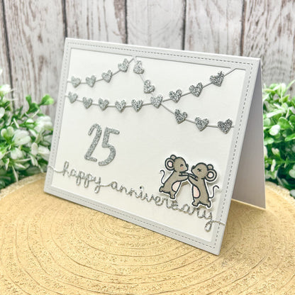 25th Wedding Anniversary Handmade Card-1