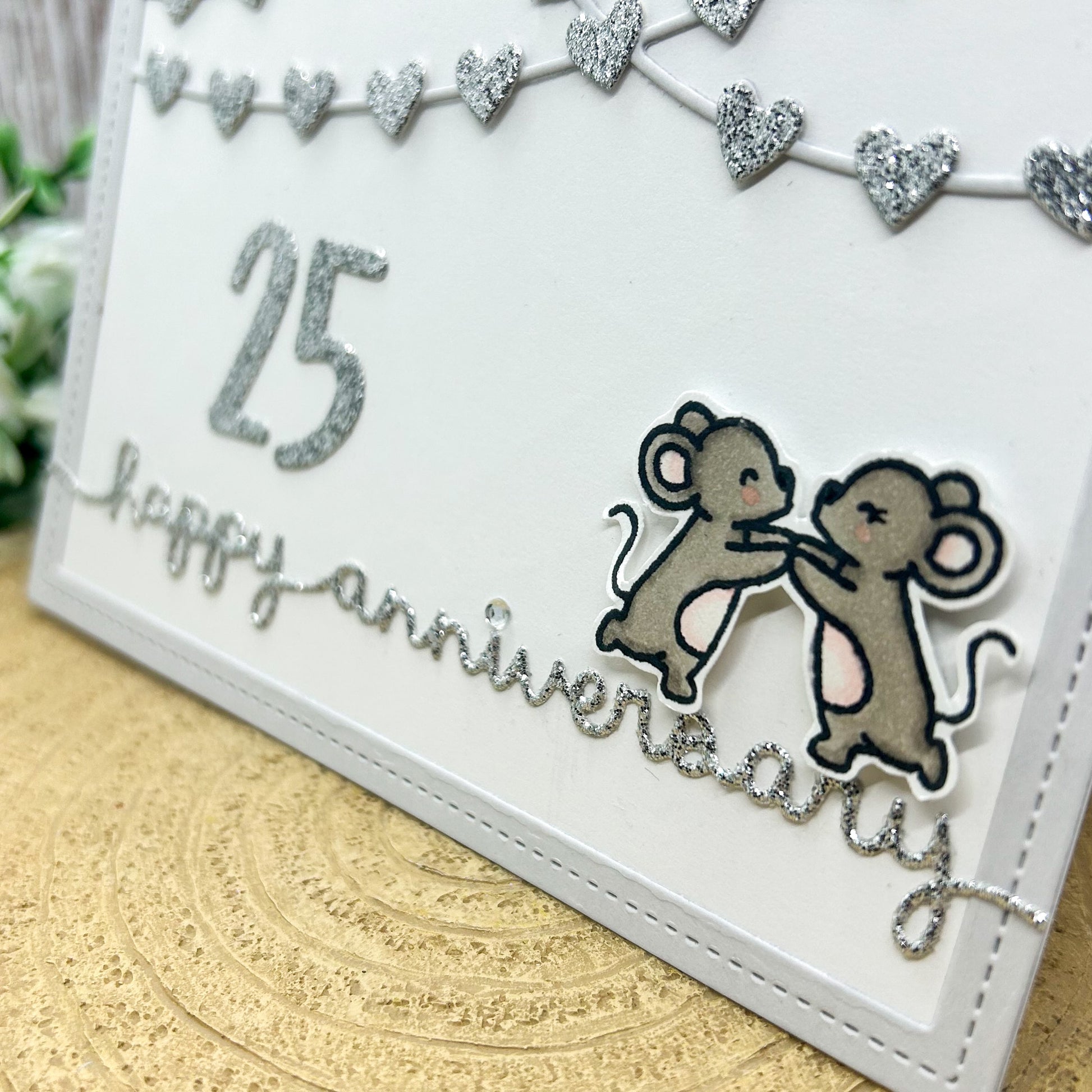 25th Wedding Anniversary Handmade Card-2