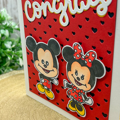 Mouse Couple Congratulations Handmade Character Themed Card