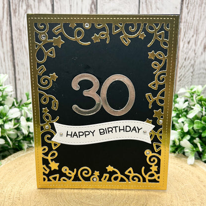 Silver & Gold Age Numbers Handmade Birthday Card (16th to 60th)