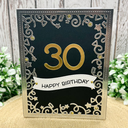 Silver & Gold Age Numbers Handmade Birthday Card (16th to 60th)