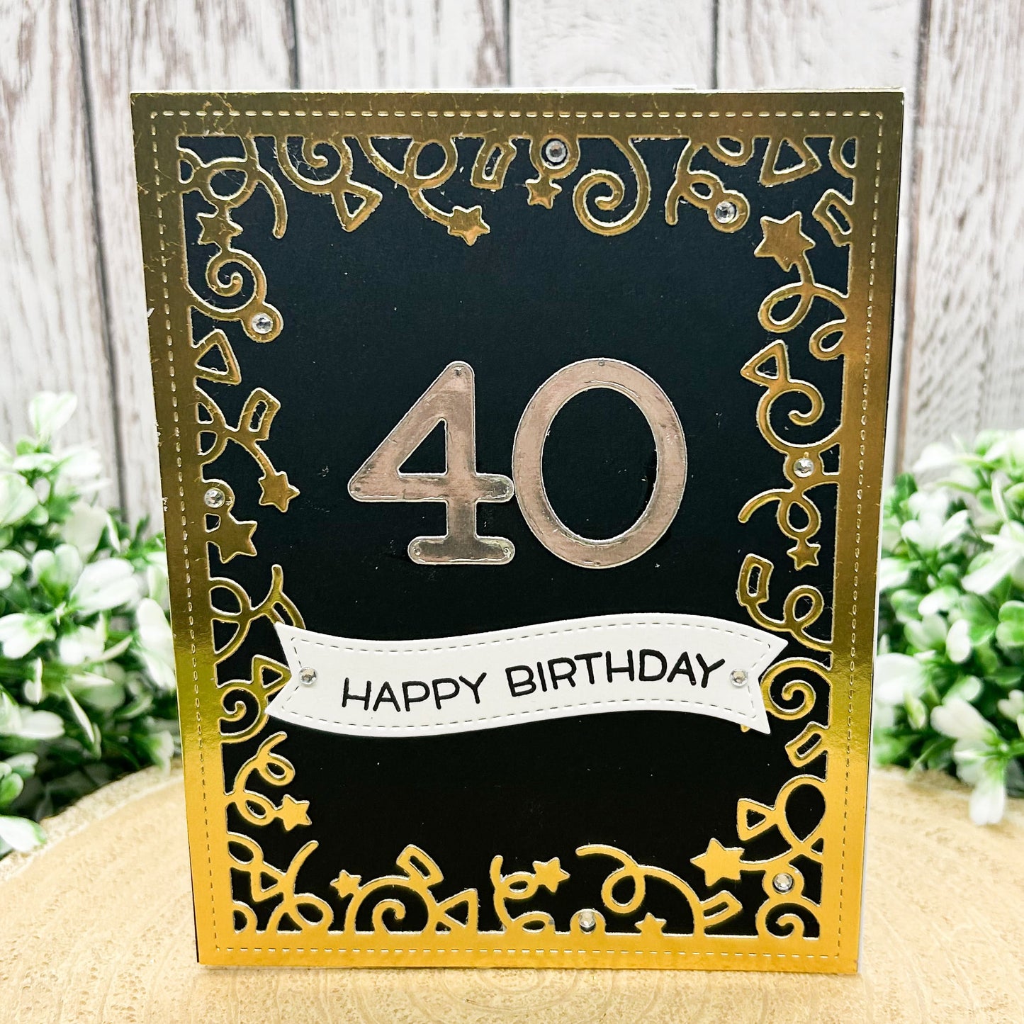 Silver & Gold Age Numbers Handmade Birthday Card (16th to 60th)