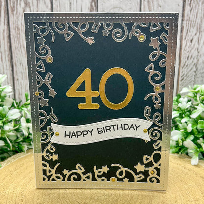 Silver & Gold Age Numbers Handmade Birthday Card (16th to 60th)