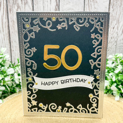 Silver & Gold Age Numbers Handmade Birthday Card (16th to 60th)