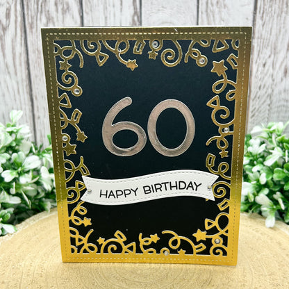 Silver & Gold Age Numbers Handmade Birthday Card (16th to 60th)