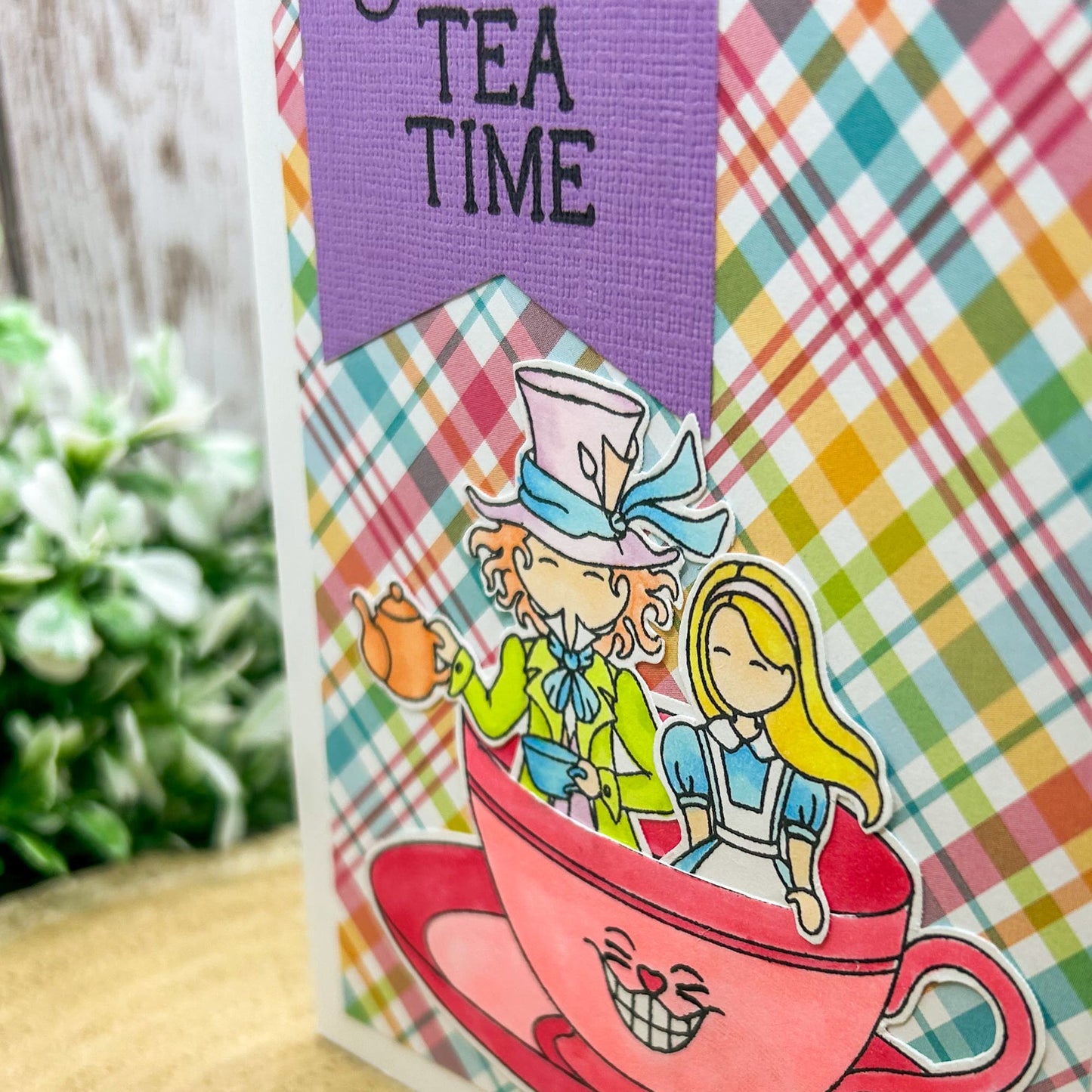 Alice Always Tea Time Handmade Character Themed Card-2