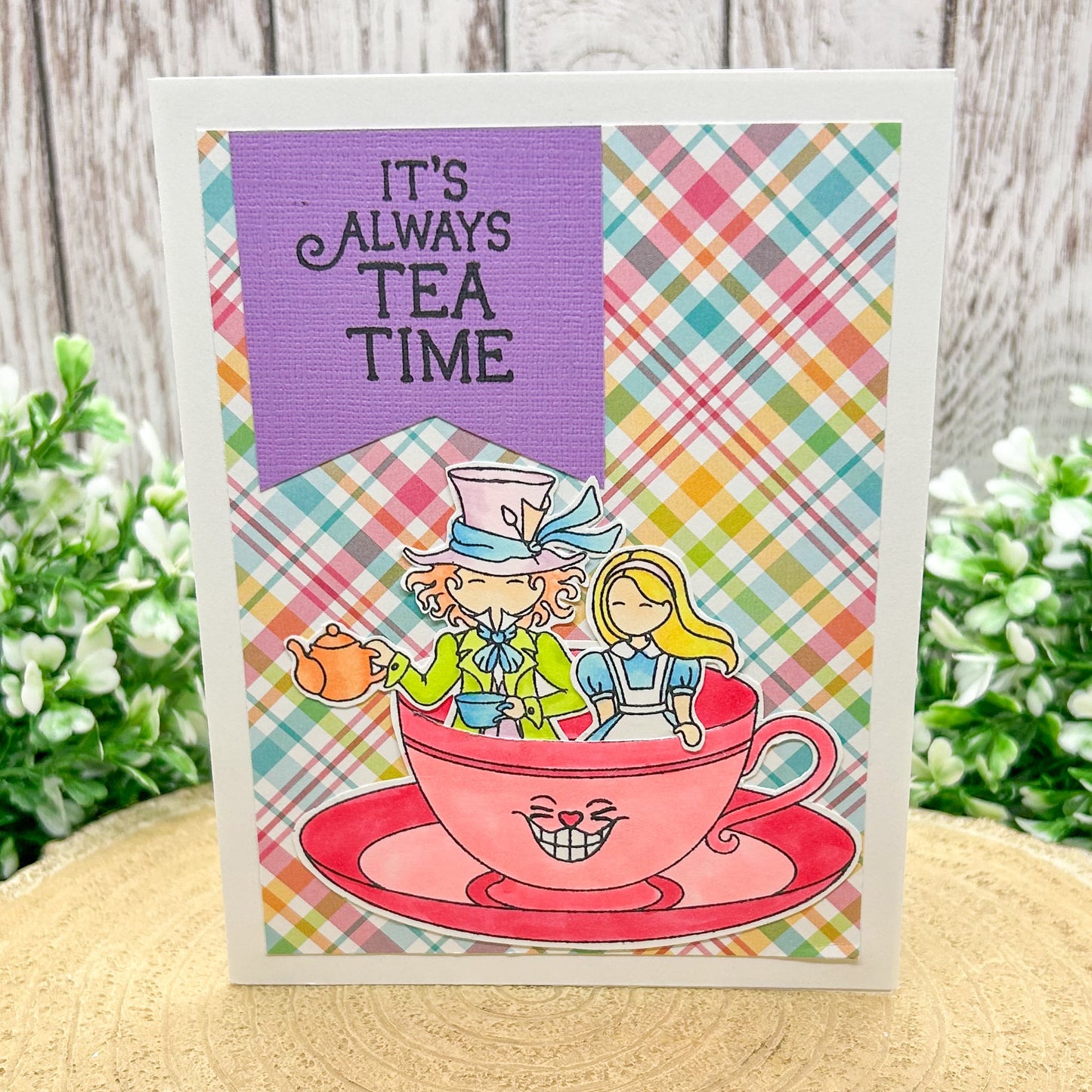 Alice Always Tea Time Handmade Character Themed Card