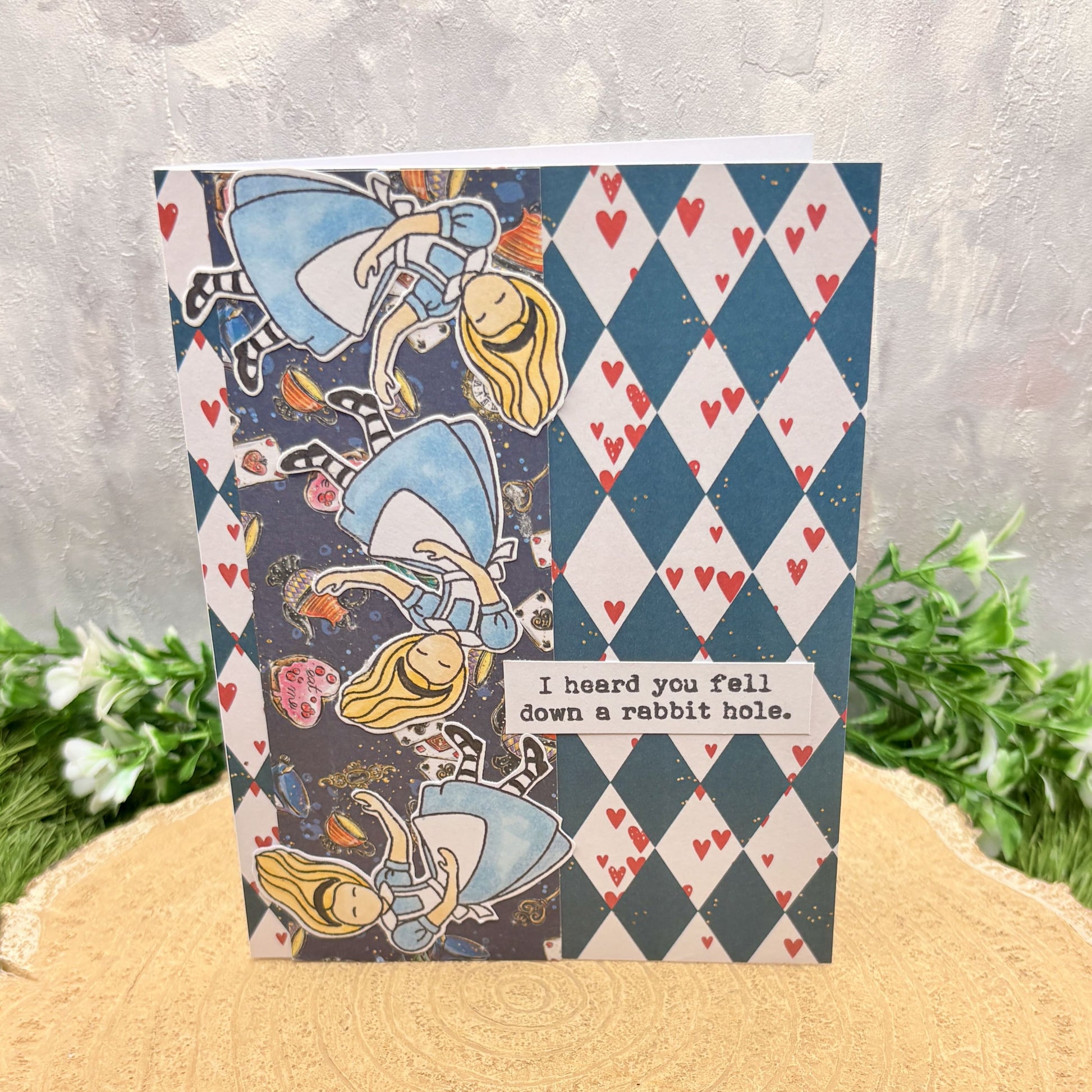 Alice Down The Rabbit Hole Handmade Character Card-1