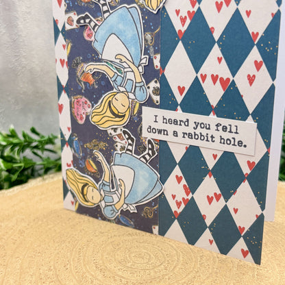 Alice Down The Rabbit Hole Handmade Character Card-2