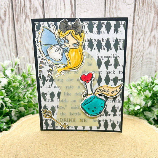Alice Potion Handmade Character Themed Card