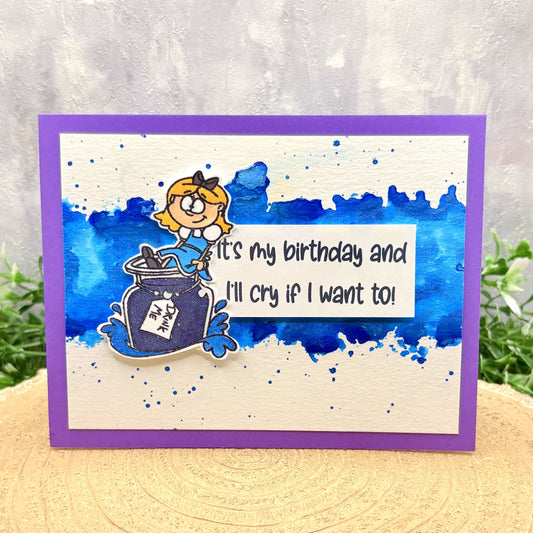 Alice Potion Watercolour Handmade Character Birthday Card