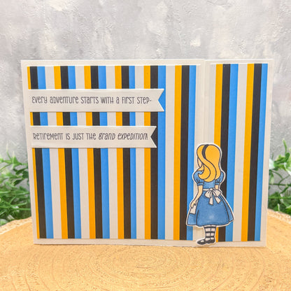Alice Quote Happy Retirement Handmade Character Card