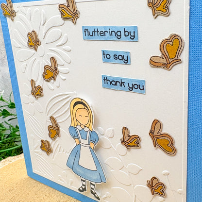 Alice & Butterflies Handmade Character Thank You Card-2